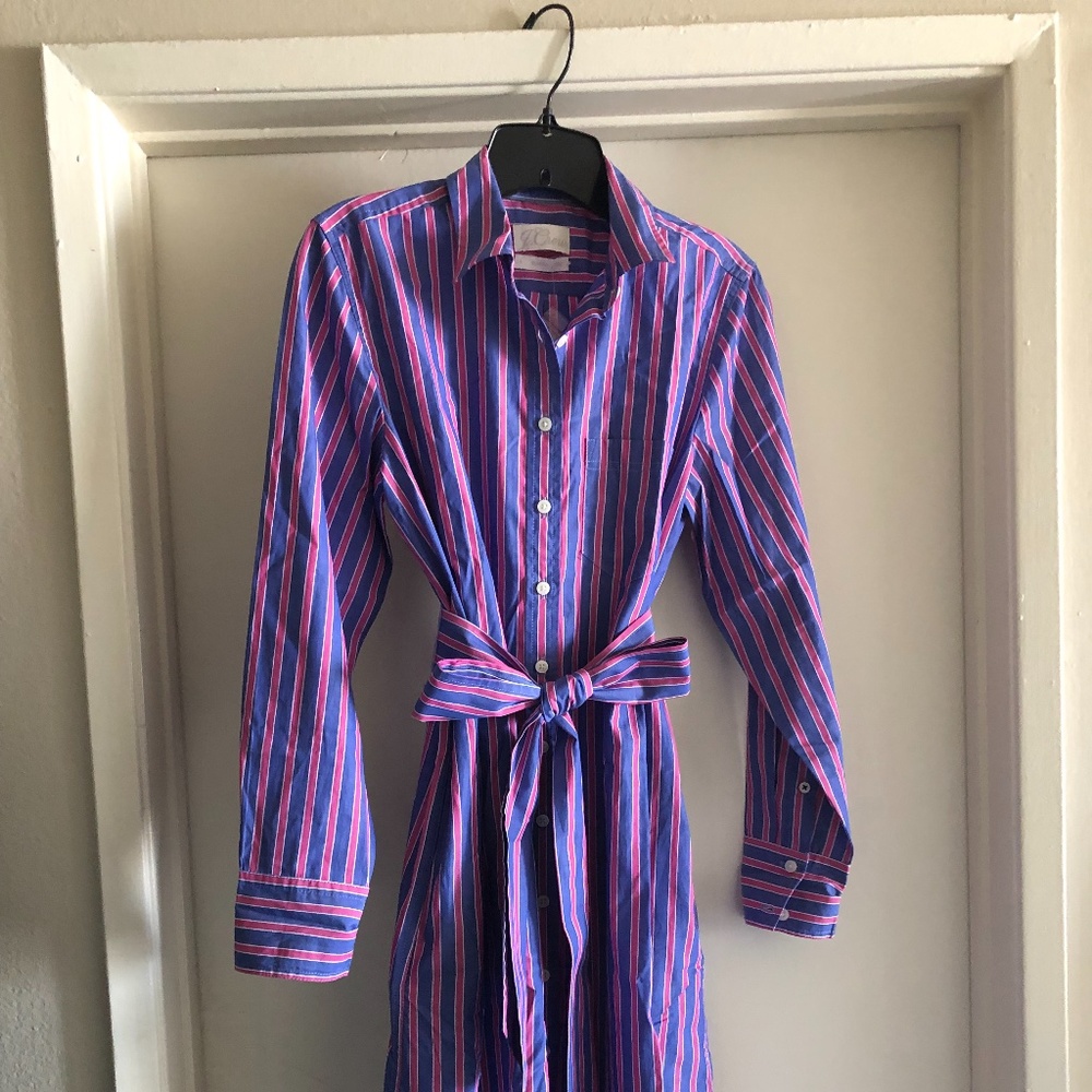 JCrew classic-fit crisp cotton poplin shirt dress